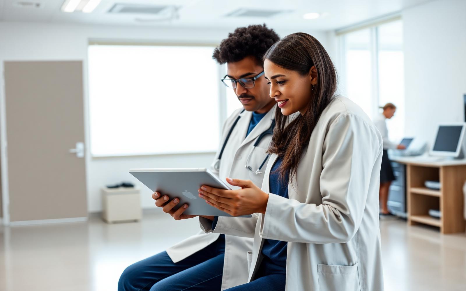 Friendly clinical research staff helping a volunteer